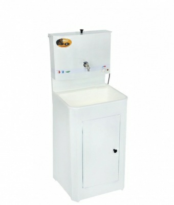 Умывальник для дачи Вихрь белый с пластмассовой мойкой с ЭВН (Россия)