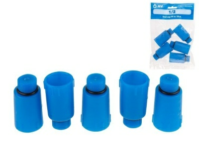 Заглушка ПП 1/2" наружная AV Engineering синяя (Китай)