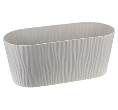 Кашпо Idea Волна овальное с вкладышем 4.2л кремовый (Россия)