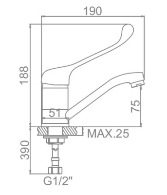  Смеситель Ledeme для увывальника  L4579-2 (Китай)