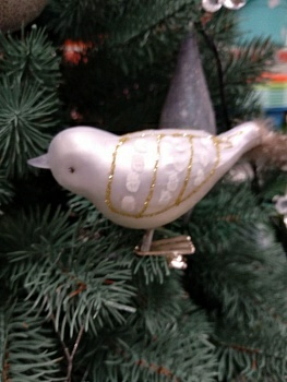 Игрушка елочная стеклянная Птица (упаковка 3 штуки) (Китай)