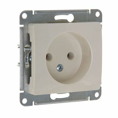 Розетка Glossa без заземления (бежевый) (Латвия)