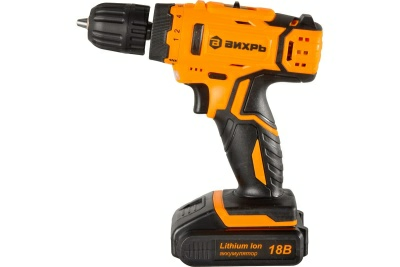 Дрель-шуруповерт аккумуляторный Вихрь  ДА-18Л-2К/Б (2,0 А/ч) (Китай)