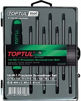 Набор отверток 14 в 1 TOPTUL GAAW0804 (Тайвань)