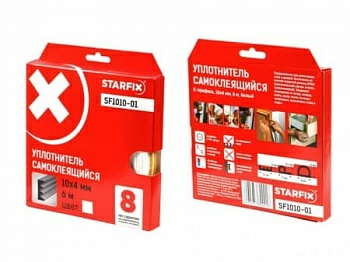 Уплотнитель "E" белый 10х4мм 6м STARFIX SF1010-01 (Китай)