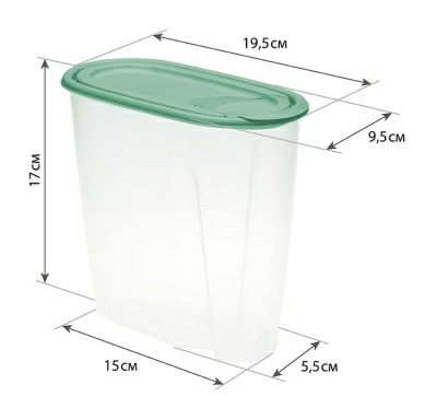 Емкость для сыпучих продуктов фисташковый (Россия)(1.5л)