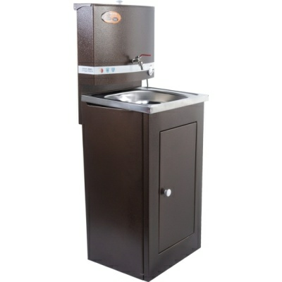 Умывальник дачный ЛЮКС, с подогревом, нержавеющая мойка, цвет медь (Россия)