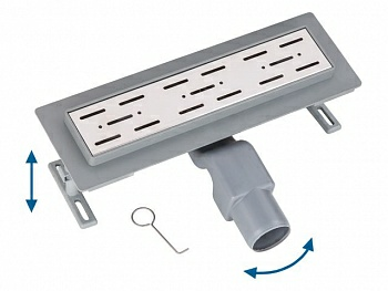 Сливной трап горизонтальный D50 решетка нержавейка сухой затвор 