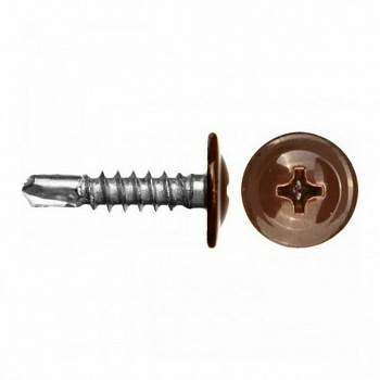 Саморез с прессшайбой 4,2х16 со сверлом RAL8017 (Китай)