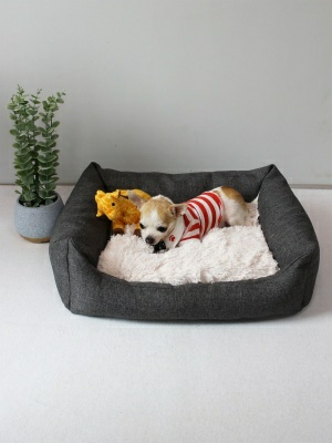 Лежанка для животных МАТЕХ PET  LUX 50х40х15 темно-серый, бежевый (Беларусь)
