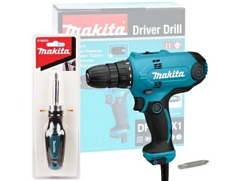 Дрель-шуруповерт сетевой MAKITA DF0300X1 + Отвертка D-58833 (Австрия)