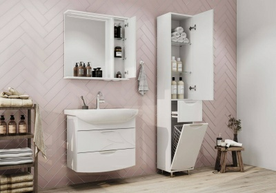 Шкаф-зеркало Adel 70 правое с полочкой и подсветкой (Россия)