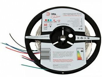 Лента светодиодная ЭРА LS5050-60LED-IP20-RGB разноцветная