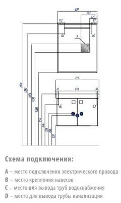 Зеркало Оптима 65 AQUATON с подсветкой (Россия)