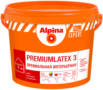 Водно-дисперсионная интерьерная латексная краска Alpina Expert Premiumlatex 3 (Беларусь) в Борисове