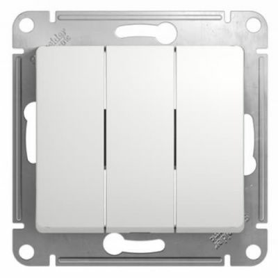 Выключатель GLOSSA 3-клавишный (белый) (Латвия)