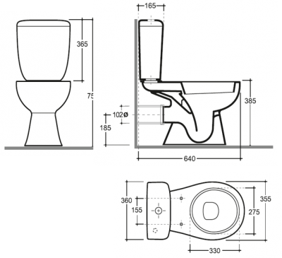 Унитаз-компакт Позитано белый (Беларусь)