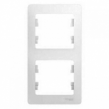 Рамка-2 Glossa вертикальная (белая) (Латвия)