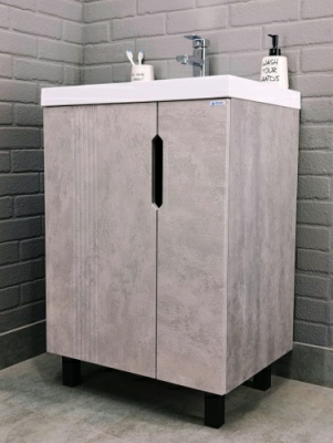 Тумба под умывальник "Bazis 60" Марта без ящика Бетон Айсберг DA3503T (Россия)