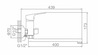 Смеситель для ванны Ledeme H49 L2249 (Китай)