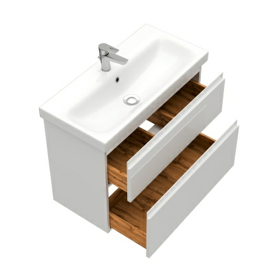 Тумба Laparet подвесная Optimum Slim 80 под умывальник Moduo Slim 80, белый глянец (Беларусь)