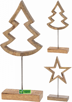 Декоративная статуэтка из дерева "Новогодние фигуры" 33 см (Китай)