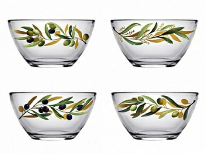 Салатник стеклянный 190 мм гладкий Оливки, 07с1326 ДЗ Оливки (Россия)