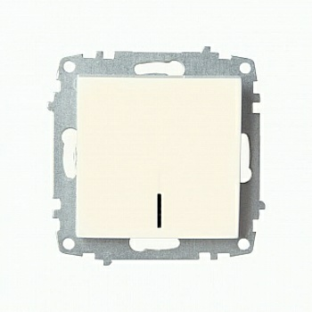 Выключатель Zena 1-клавишный с подсветкой кремовый (Турция)
