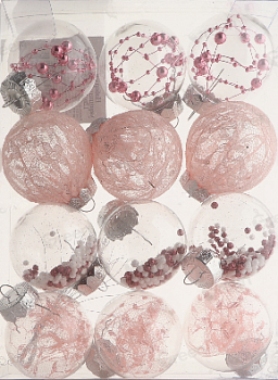 Набор елочных украшений  Шары 6 см, 12 шт. 061580 (Китай)