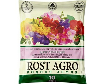 Почвогрунт ROST AGRO Цветочный 40л (Беларусь) Почвогрунт ROST AGRO Цветочный 40л (Беларусь)