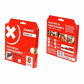 Уплотнитель "P" белый 9х5,5мм 6м STARFIX SF1014-01 (Китай)