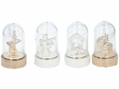 Украшение пластмасса/дерево светящееся 5,5*8,5 см (Китай)