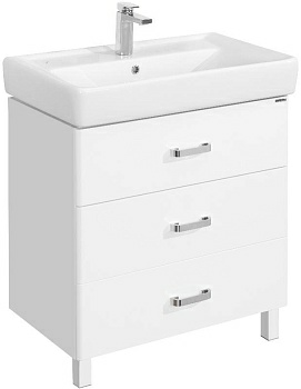 Тумба для умывальника Акватон Америна 80 М  1A169401AM010, белый и умывальник  Тигода 80 арт. 1WH302084 (Россия)