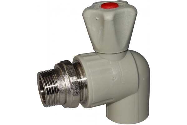 Кран шаровой для радиатора угловой d20х1/2" серый VALFEX (Россия)