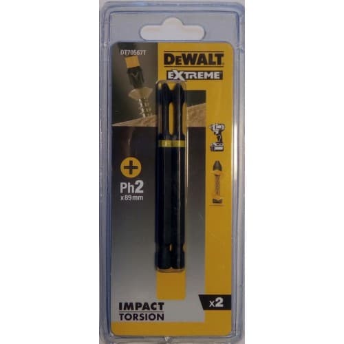 Биты ударные DeWALT DT70567T-QZ IMPACT TORSION PH2 2 предмета (Китай)