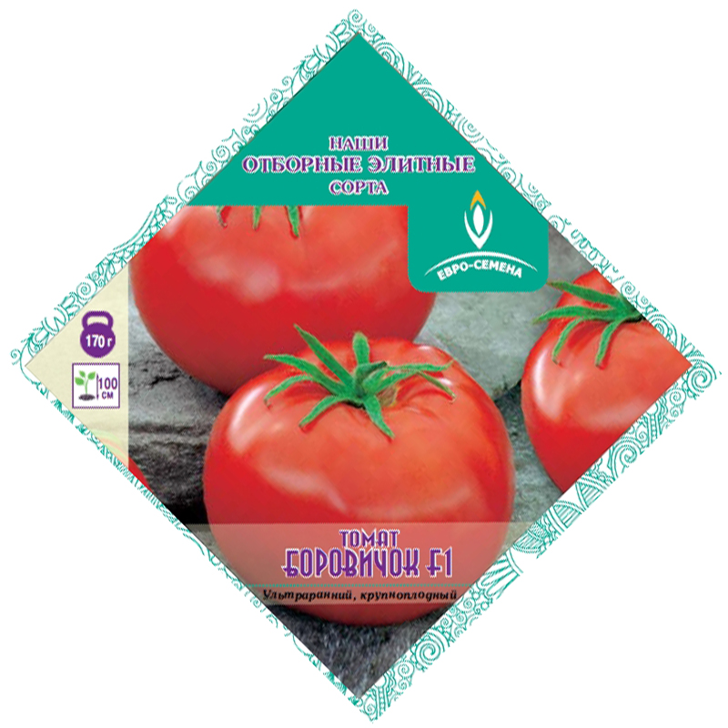 Томат Боровичок F1 раннеспелый плоды плоскоокруглые красные (Россия)