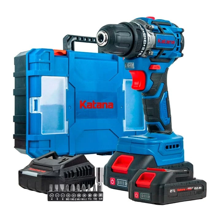 Аккумуляторная дрель-шуруповерт Katana CD3501 (21В,Бесщеточн.,2акк,2А/ч,Li-ion,10бит,кейс) (Китай)