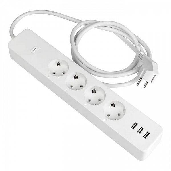 Умный удлинитель EKF Connect 1.8 м 4 гн с/з + USB*4 Wi-Fi RCE-1WF Pro (Китай)