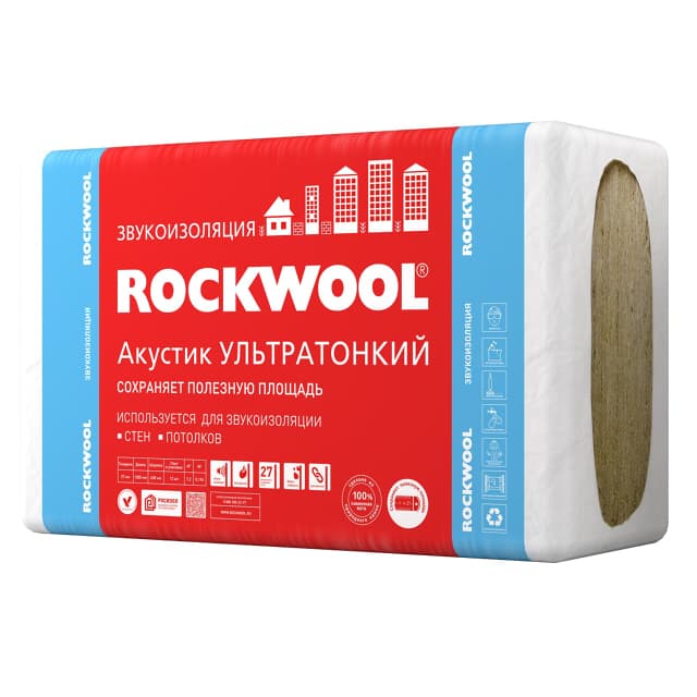 Теплоизоляция Акустик Ультратонкий 27/1000/600( уп=7,2м2) 1уп=0,194м3 (Россия)