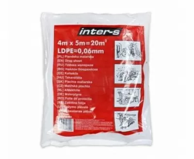 Плёнка защитная 60мкм суперпрочная 4мx5м INTERS (Польша) в Борисове
