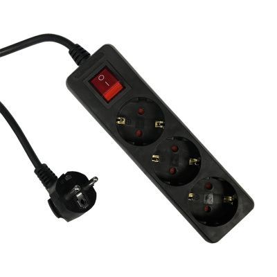 Удлинитель 3/5м. 10А/2,3кВт с з/к и выкл., ПВС 3*0,75 "POWERMAN" черный (Китай)