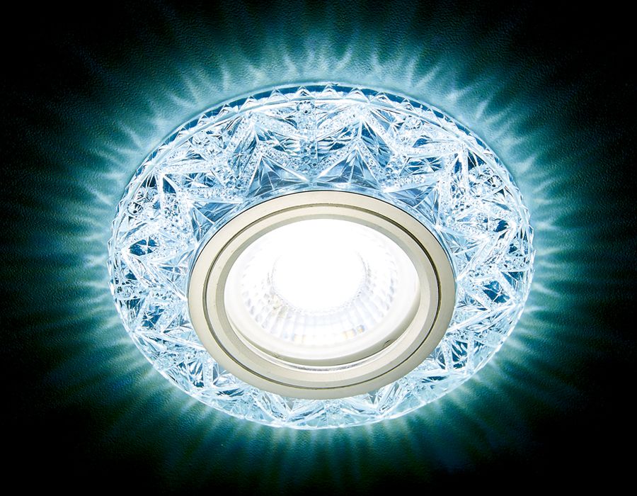 Точечный светодиодный светильник S299 CH хром/прозрачный хрусталь/MR16+3W(LED COLD) (Китай)
