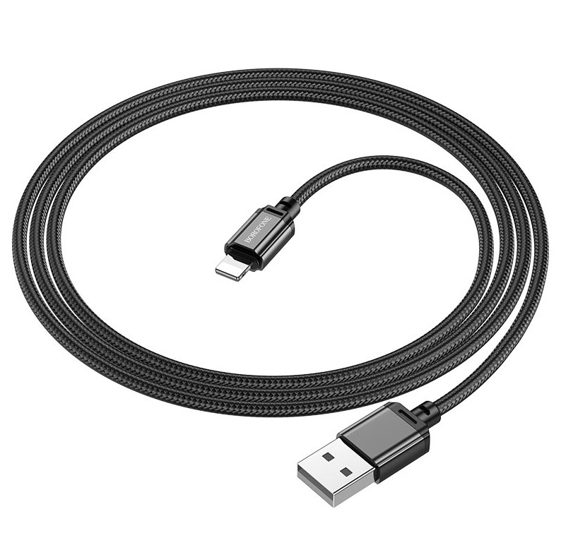 Кабель BX87 Lightning-USB 2,4А черный 1м BOROFONE (Россия)