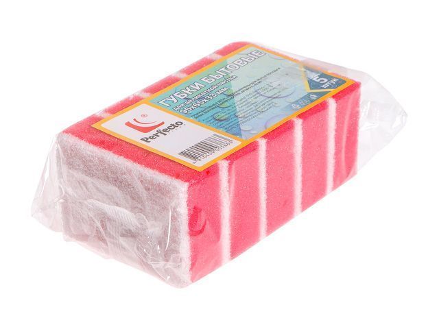 Губки кухонные для деликатной чистки, 5 шт., 95х65х33 мм, (Беларусь)