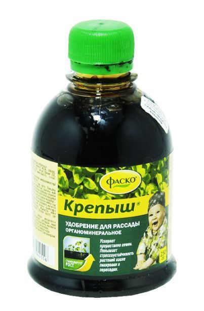 Удобрения органо-минеральное жидкое Крепыш в бутылках для рассады 0,25л (Россия)