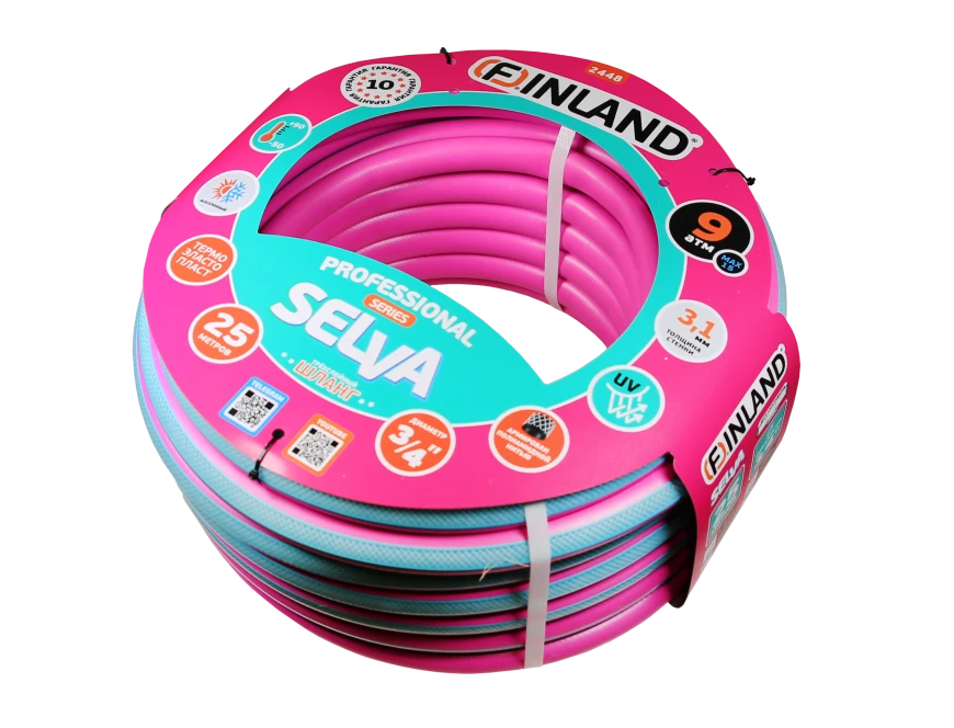 Шланг поливочный ТЭП 3/4", 25 м, 3-слойный Finland (Россия)