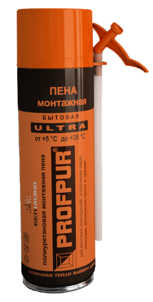 Пена монтажная бытовая PROFPUR ULTRA 500мл (Беларусь)