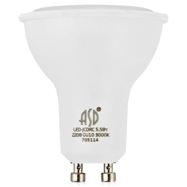 Лампочка светодиодная LED-JCDRC-standard 5.5Вт 160-260В GU10 4000K (Китай)