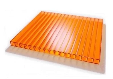 Сотовый поликарбонат оранжевый 2,1м*6м (Россия)