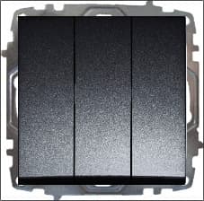 Выключатель Zena 3-клавишный дымчатый (Турция)